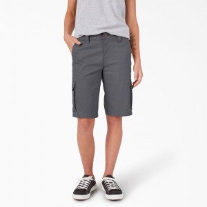 Grey Women's Dickies Relaxed Fit Cargo Shorts | RNT957841