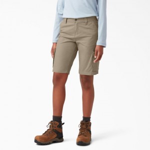 Grey Women's Dickies Ripstop Cargo Shorts | PYD265018