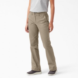 Grey Women's Dickies Slim Fit Bootcut Pants | VMJ845062