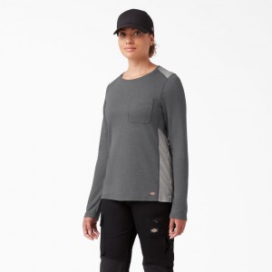 Grey Women's Dickies Temp-iQ® 365 Long Sleeve Pocket T-Shirt | VSX169320