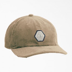 Khaki Men's Dickies Low Pro Corduroy Cap | MAV324170