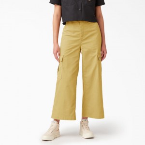 Khaki Women's Dickies Regular Fit Cargo Pants | YSO287349