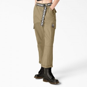 Khaki Women's Dickies x Lurking Class Relaxed Fit Cropped Cargo Pants | TKG152467