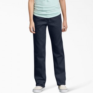 Navy Kids' Dickies Slim Fit Pants | ZKC610543