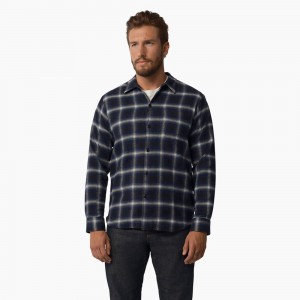 Navy Men's Dickies 1922 Long Sleeve Shirt | TWU179406