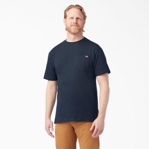 Navy Men's Dickies Lightweight Short Sleeve Pocket T-Shirt | TWI804729