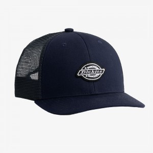 Navy Men's Dickies Low Pro Logo Trucker Hat | PWE912385