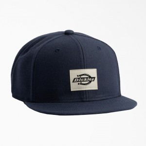 Navy Men's Dickies Mid Pro Flat Brim Hat | WQU059128