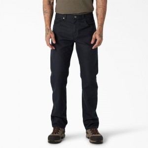 Navy Men's Dickies Regular Fit Duck Pants | MKV674580