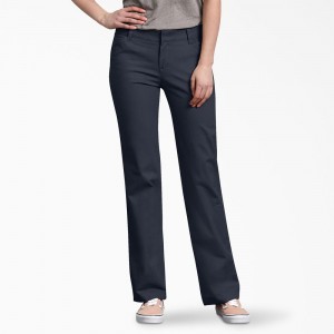 Navy Women's Dickies FLEX Relaxed Fit Pants | IRK378295