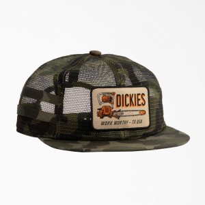 Olive Men's Dickies Work Worthy Mesh Trucker Hat | GME527036