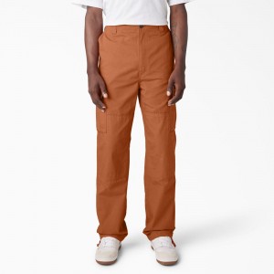 Orange Men's Dickies Eagle Bend Relaxed Fit Double Knee Cargo Pants | LWF482073