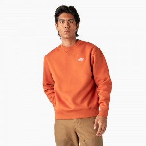 Orange Men's Dickies Summerdale Sweatshirt | QZI916835