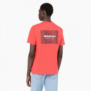 Pink Men's Dickies Leesburg Short Sleeve T-Shirt | CVP091647