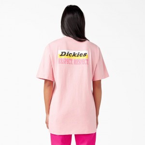 Pink Women's Dickies Breast Cancer Awareness Heavyweight T-Shirt | MWX820936