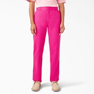 Pink Women's Dickies Breast Cancer Awareness 874® Work Pants | VAE827014