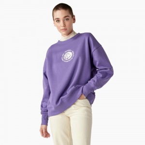 Purple Women's Dickies Garden Plain Sweatshirt | OBS483715