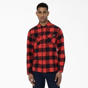 Red Men's Dickies Sacramento Shirt | KGO423910