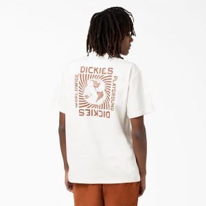 White Men's Dickies Marbury Short Sleeve T-Shirt | VDO804379