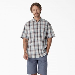 White Men's Dickies Short Sleeve Woven Shirt | ZDP091783