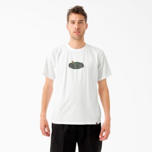 White Men's Dickies Tom Knox Graphic T-Shirt | ESB910632