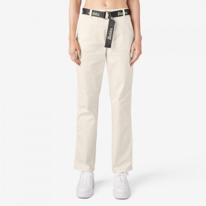 White Women's Dickies Relaxed Fit Carpenter Pants | FKU059842