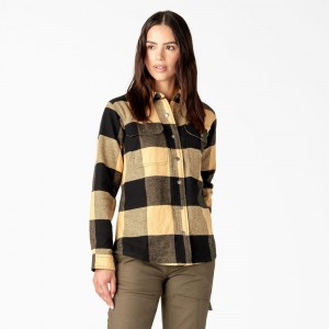 Yellow Women's Dickies DuraTech Renegade Flannel Shirt | HGM850463