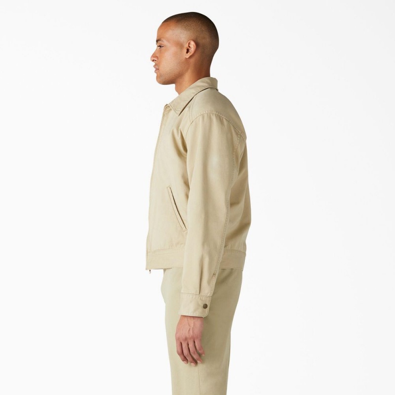 Beige Men's Dickies 1922 Gas Station Twill Jacket | VGB845176