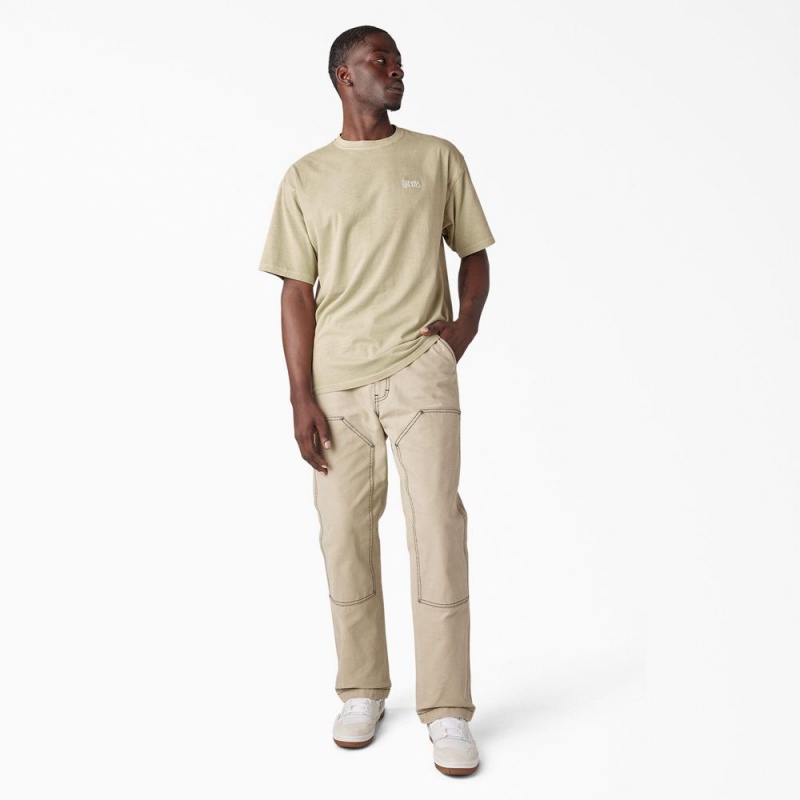 Beige Men's Dickies Bandon Short Sleeve T-Shirt | BMK065219