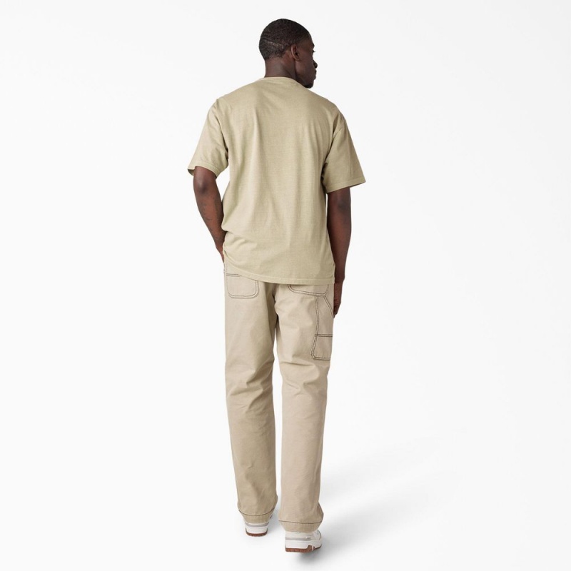 Beige Men's Dickies Bandon Short Sleeve T-Shirt | BMK065219