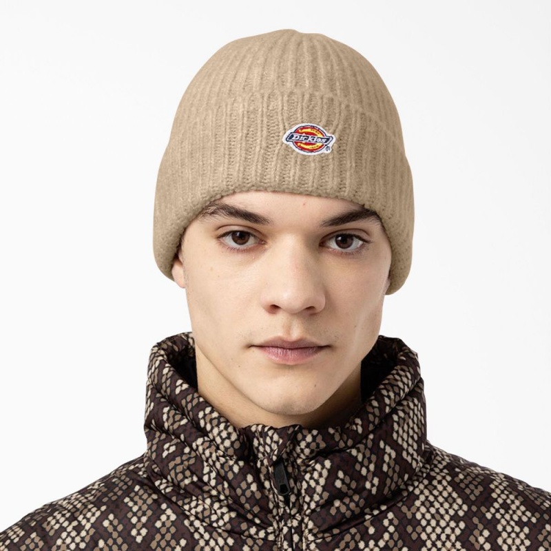 Beige Men's Dickies Brewton Beanie | DYC506874