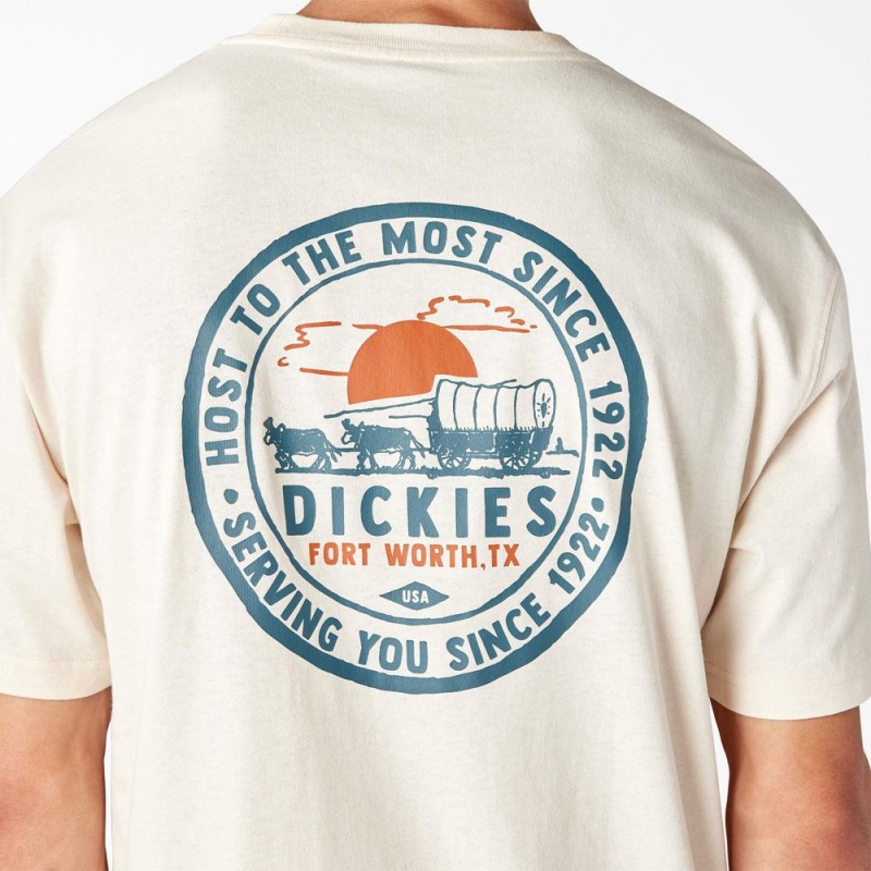 Beige Men's Dickies Greensburg Graphic T-Shirt | YPG418350