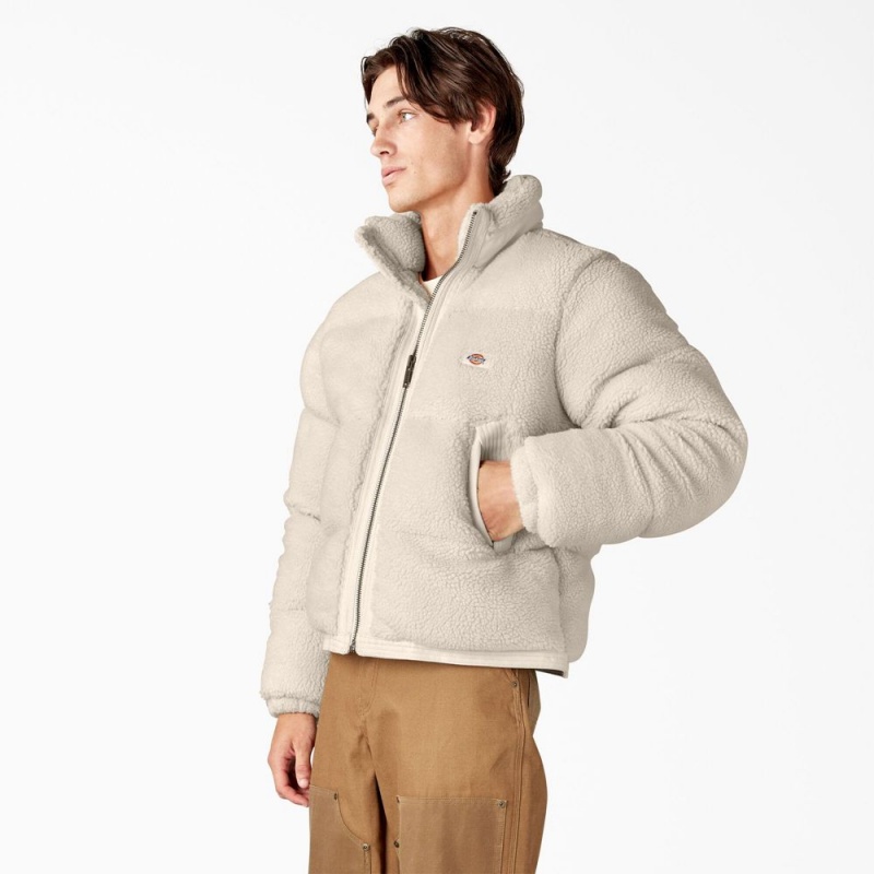 Beige Men's Dickies Mount Hope Puffer Jacket | VEQ041372