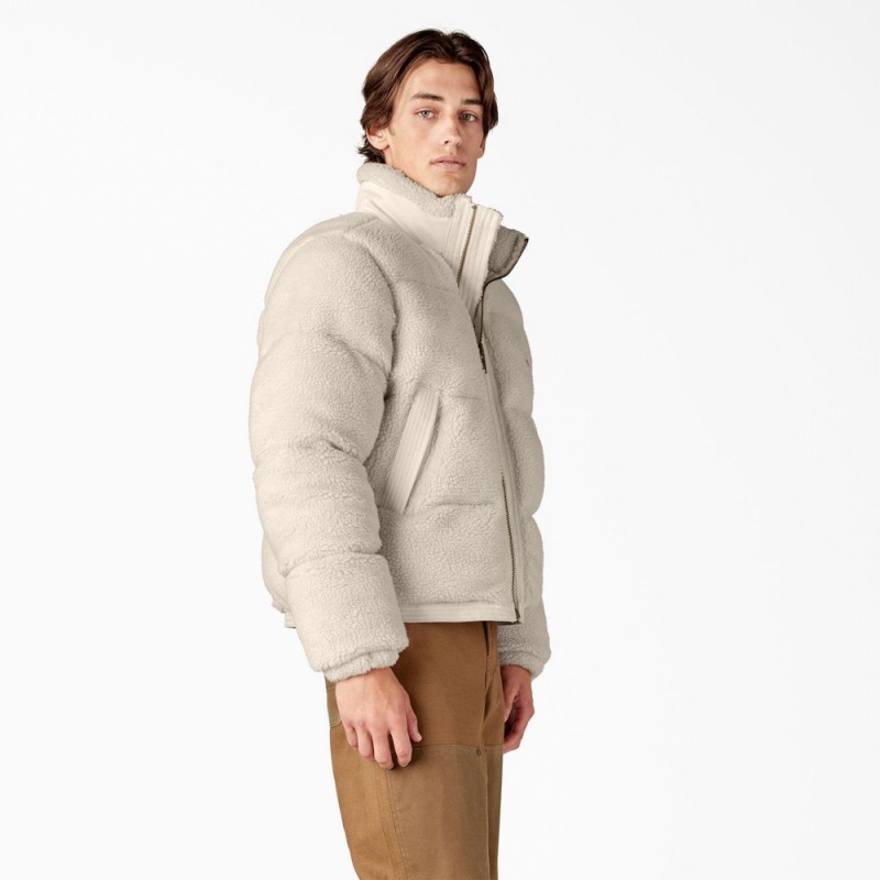 Beige Men's Dickies Mount Hope Puffer Jacket | VEQ041372