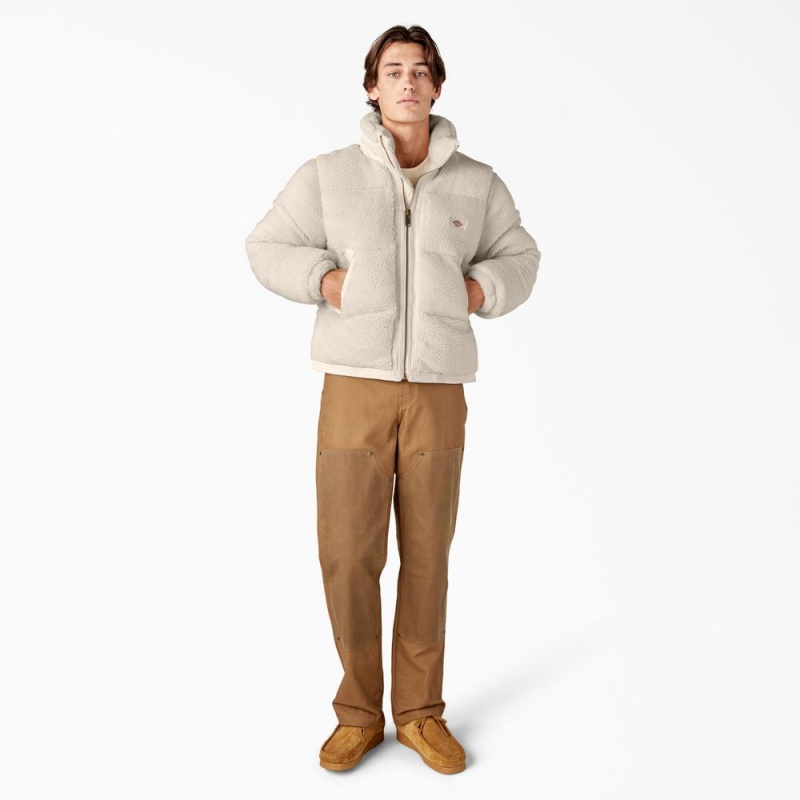 Beige Men's Dickies Mount Hope Puffer Jacket | VEQ041372