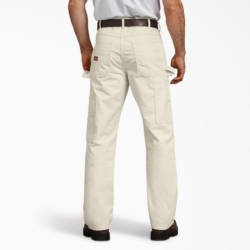 Beige Men's Dickies Relaxed Fit Double Knee Carpenter Painter's Pants | NWI290837