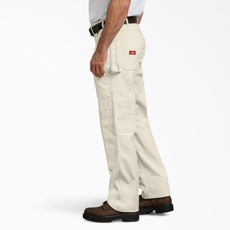 Beige Men's Dickies Relaxed Fit Double Knee Carpenter Painter's Pants | NWI290837