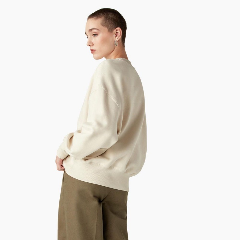 Beige Women's Dickies Oxford Sweatshirt | FDB014723