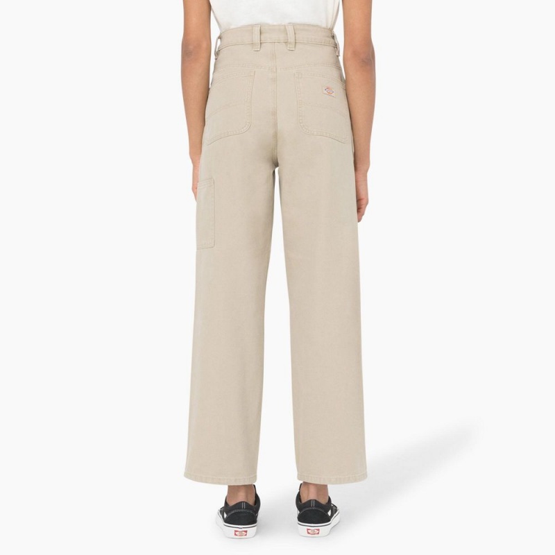 Beige Women's Dickies Regular Fit Duck Pants | HCI178529