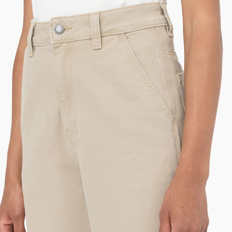 Beige Women's Dickies Regular Fit Duck Pants | HCI178529