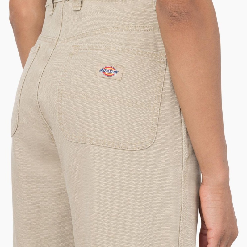 Beige Women's Dickies Regular Fit Duck Pants | HCI178529