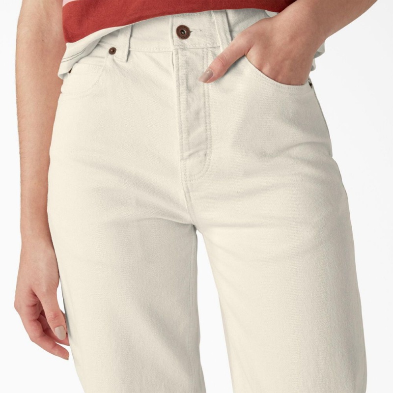 Beige Women's Dickies Thomasville Relaxed Fit Jeans | KYR264803