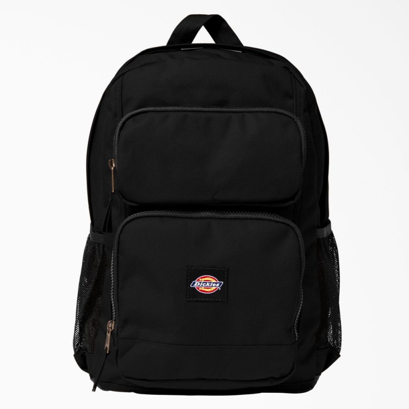 Black Kids\' Dickies Double Pocket Backpack | ZVW946275