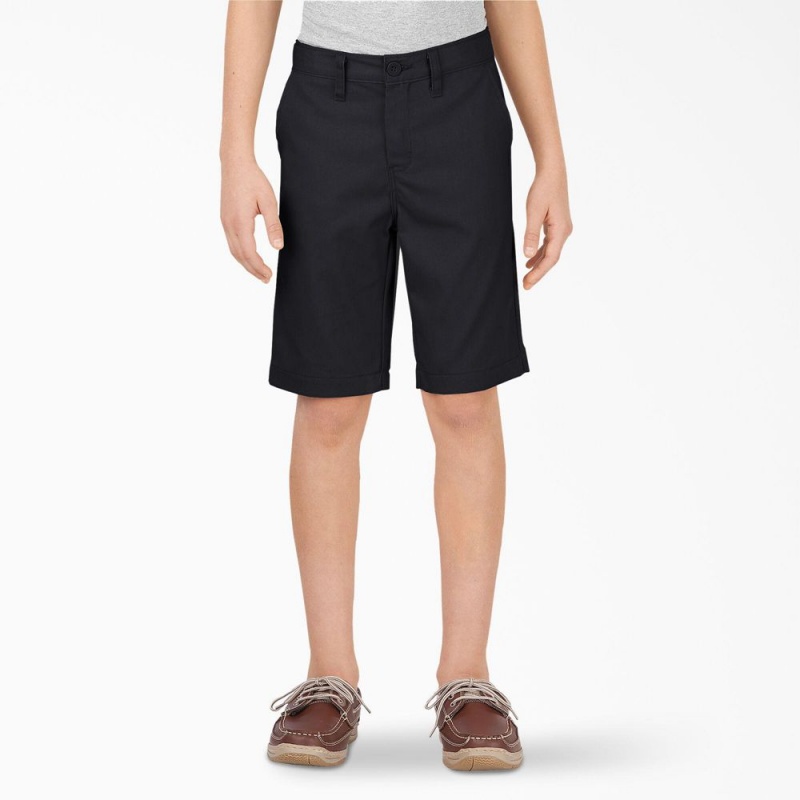 Black Kids\' Dickies FLEX Slim Fit Shorts | EDT745308