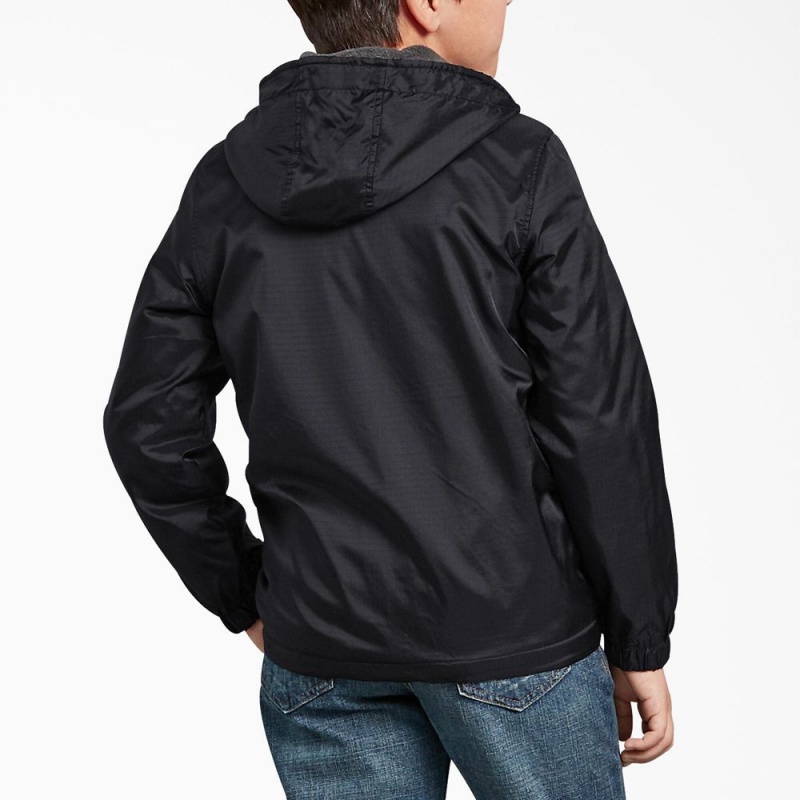 Black Kids' Dickies Fleece Lined Jacket | ZOM843701