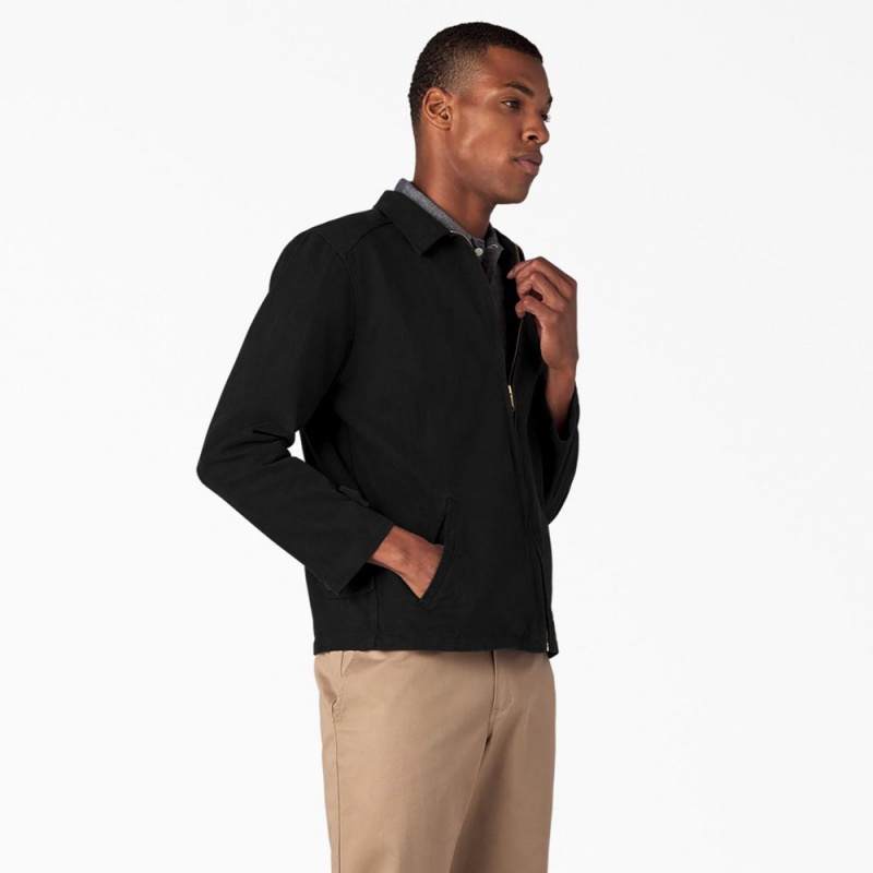 Black Men's Dickies 1922 Brushed Twill Jacket | HMN051847