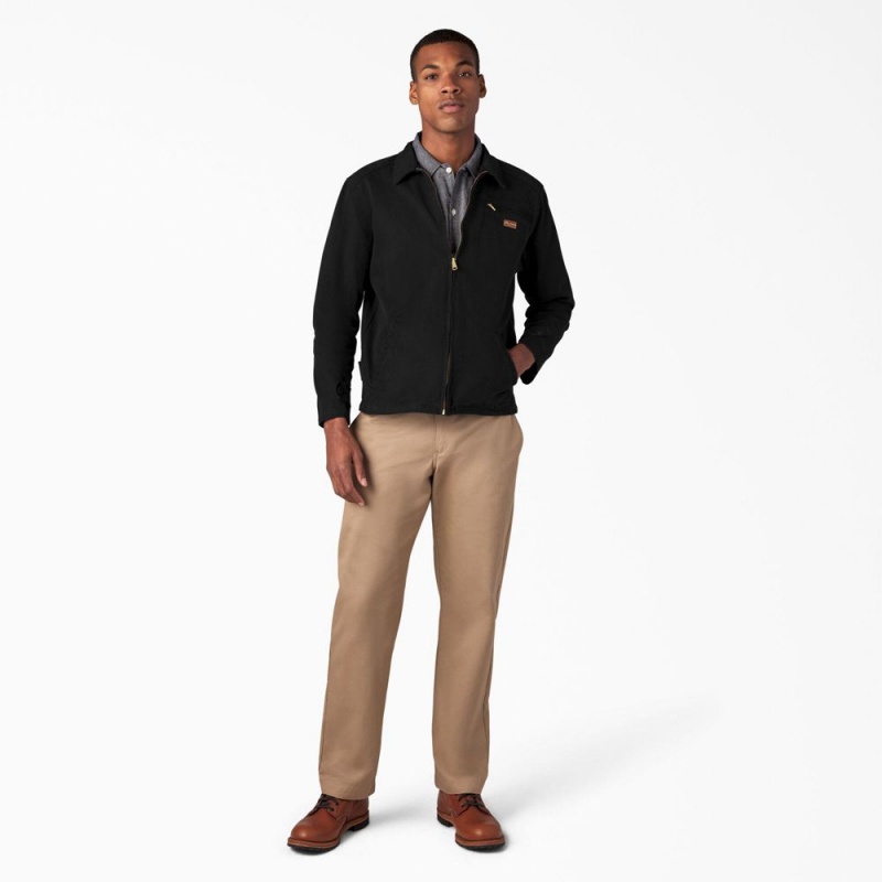 Black Men's Dickies 1922 Brushed Twill Jacket | HMN051847