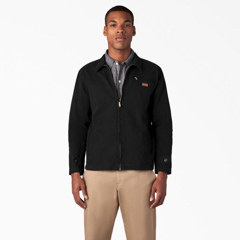 Black Men\'s Dickies 1922 Brushed Twill Jacket | HMN051847