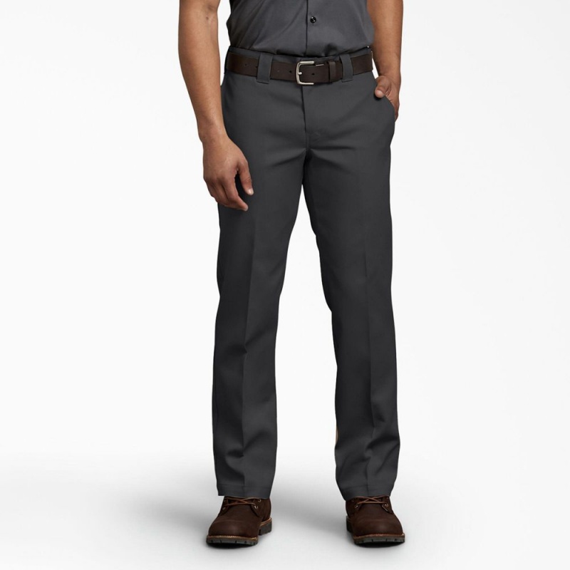 Black Men\'s Dickies 873 FLEX Slim Fit Work Pants | AGT465981