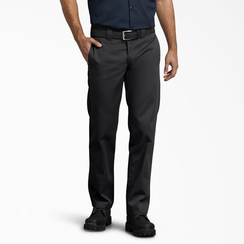 Black Men\'s Dickies 873 Slim Fit Work Pants | CLA356709